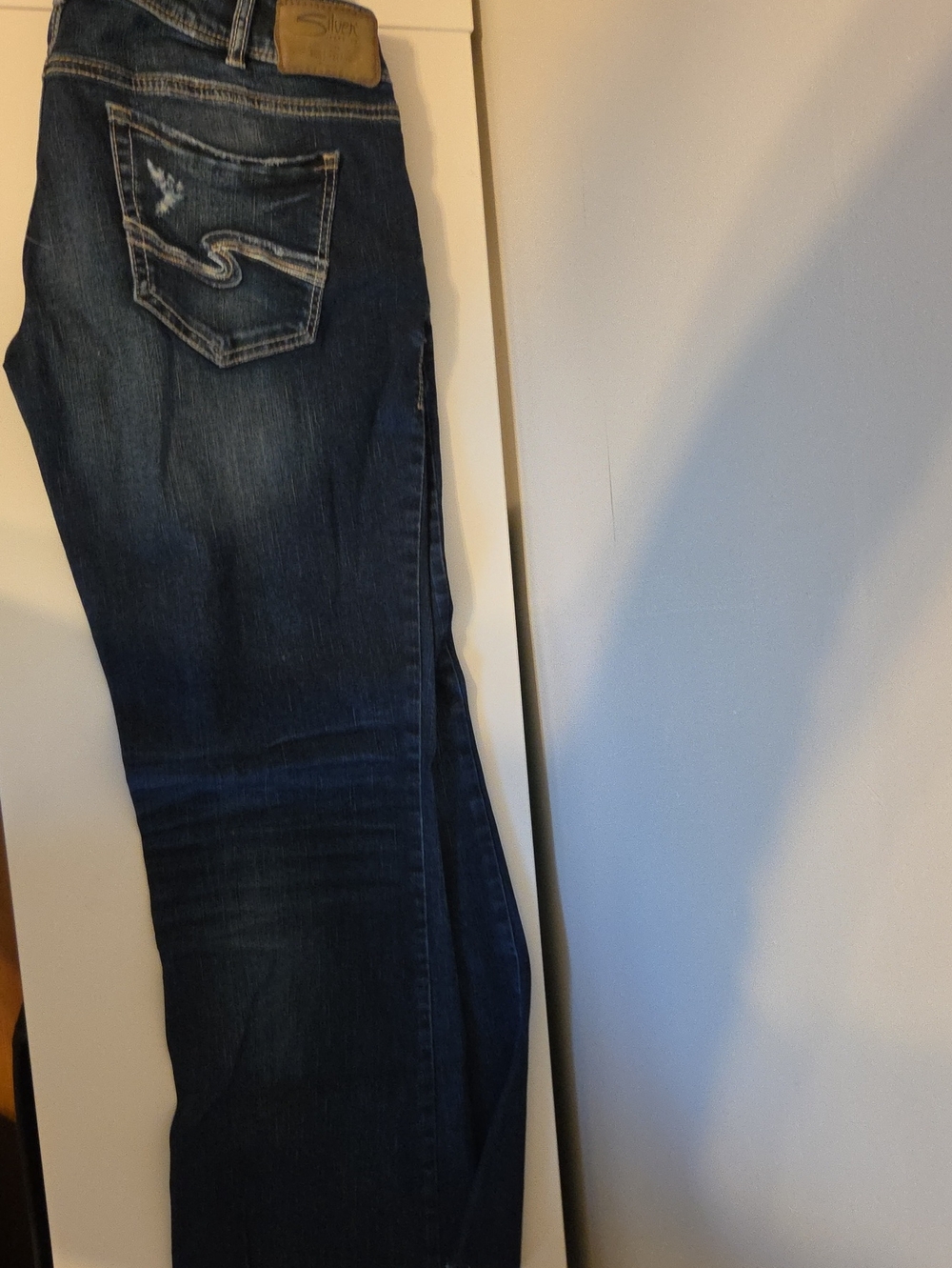 Silver Jeans Dark Indigo Bootcut Women's Jeans Raw Hem Size 32x30